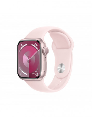 Apple Watch Series 9 GPS 41mm Cassa in alluminio rosa - Cinturino sport rosa confetto - M/L