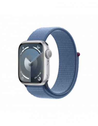 Apple Watch Series 9 GPS 41mm Cassa in alluminio argento -  Blu inverno sport loop