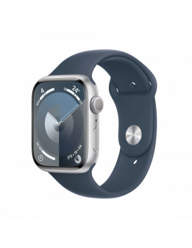 Apple Watch Series 9 GPS 45mm Cassa in alluminio argento - Cinturino sport  blu tempesta - M/L