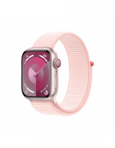 Apple Watch Series 9 GPS + Cellular 41mm Cassa in alluminio rosa - Rosa confetto sport loop