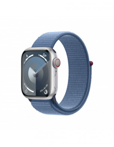 Apple Watch Series 9 GPS + Cellular 41mm Cassa in alluminio silver - Blu inverno sport loop