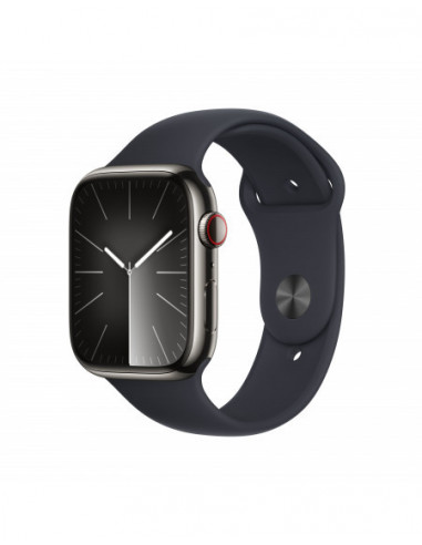 Apple Watch Series 9 GPS + Cellular 45mm Cassa in acciaio inossidabile graphite - Cinturino sport mezzanotte - M/L