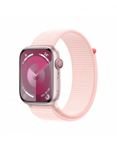 Apple Watch Series 9 GPS + Cellular 45mm Cassa in alluminio rosa - Rosa confetto sport loop